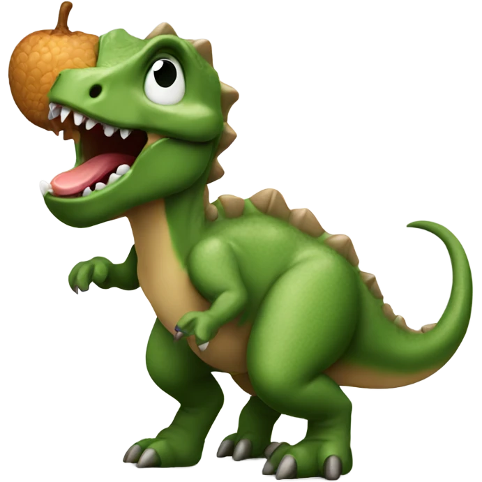 Dino eating acorn emoji