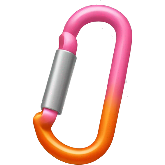 Pink and orange Carabiner clip   emoji