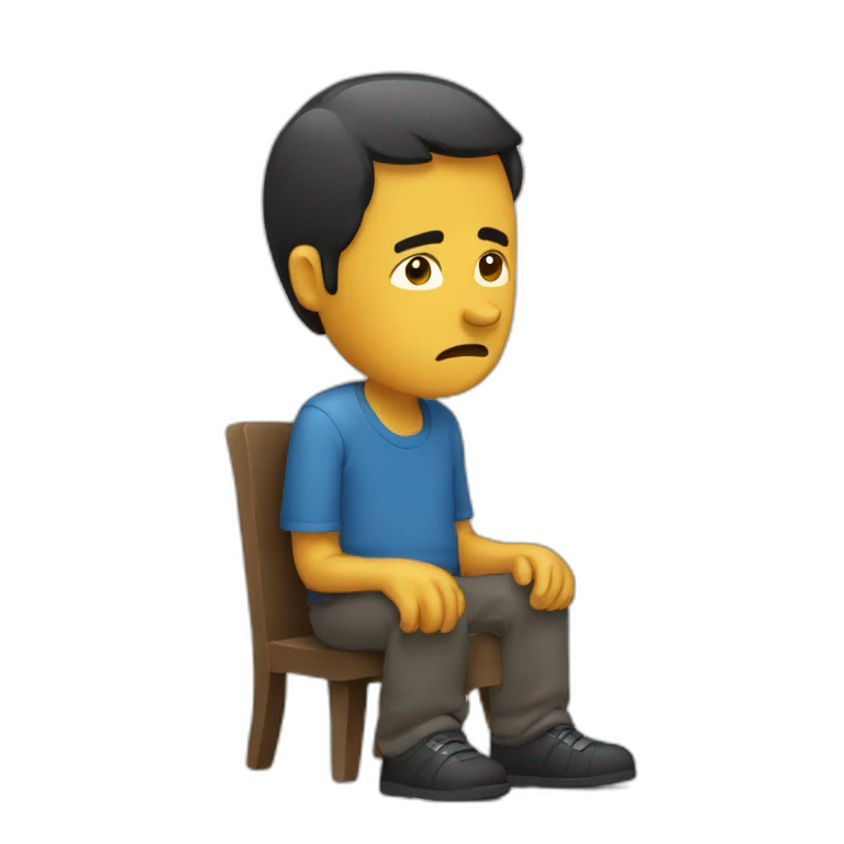 Un mec assis et triste emoji