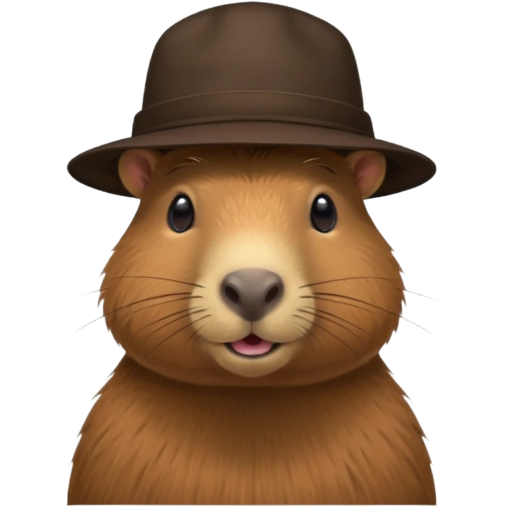 Realistisk Capybara med hat emoji