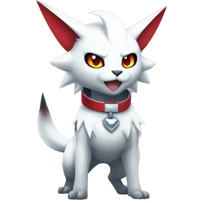 Cool Edgy Absol-Torracat-Zangoose-Sneasel with a collar on, full body emoji
