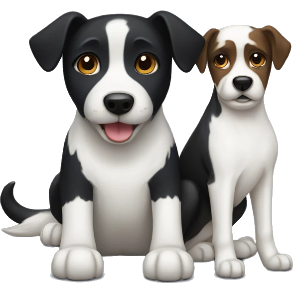 Black dog and white dog emoji