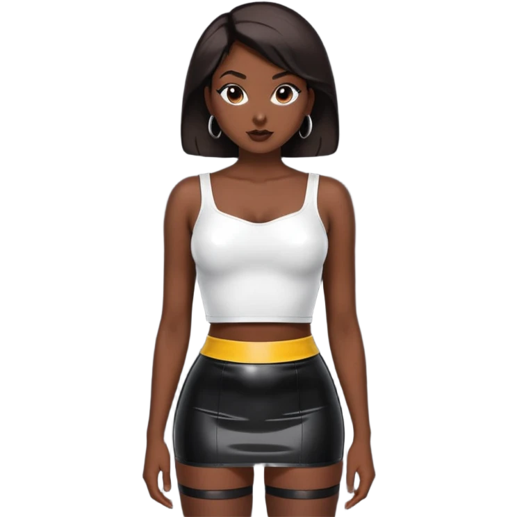 tight  short mini latex skirt and short top  emoji