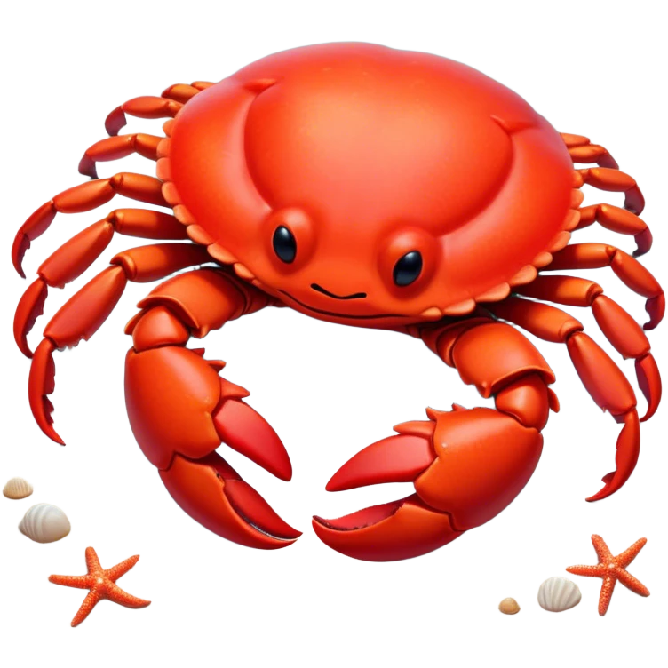 Meme-Worthy Cute Sleeping Red Crab Portrait Emoji, Head resting peacefully with a contented smile, showcasing a robust, vivid scarlet carapace and softly closed eyes in serene slumber, Simplified yet adorably endearing features, highly detailed, glowing with a soft, drowsy ocean light, high shine, relaxed and utterly lovable, stylized with an air of playful laziness, soft glowing outline, capturing the essence of a sleeping red crab that feels destined to become the next viral icon of adorable rest! emoji