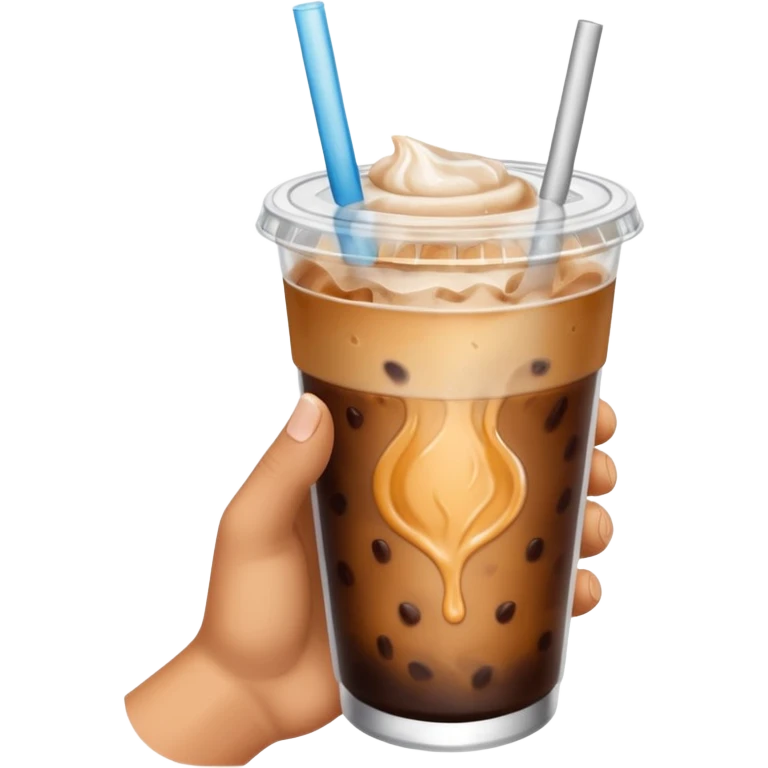 Hand holding a ice coffee  emoji