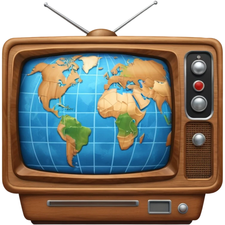 Tv with an globe of the earth emoji