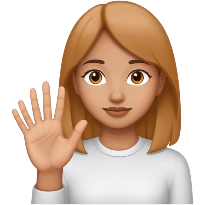 girl showing 5 fingers emoji
