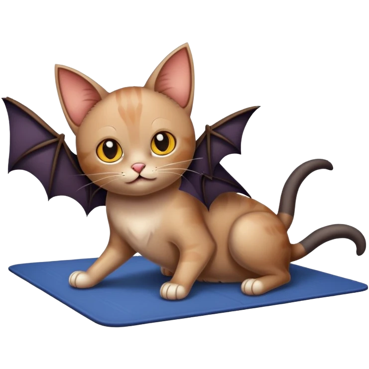 cat, mat, and two bats emoji