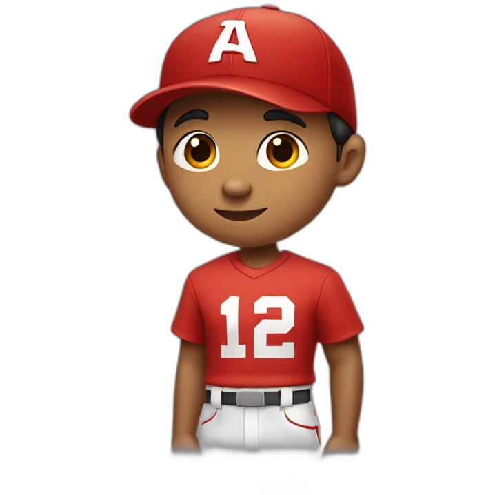Morocho boy in red attire with a red Nike cap 🌟. emoji