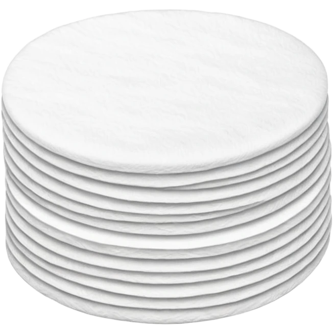 A long pile of 50 round flat thin cotton pads emoji