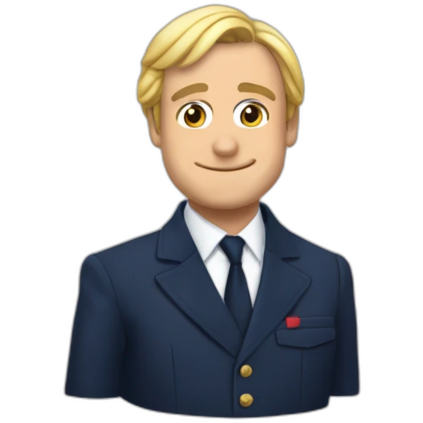 Macron qui fait un bisous à marine le pen emoji