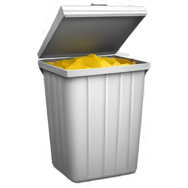 white, rectangular, metal garbage bin from the front emoji