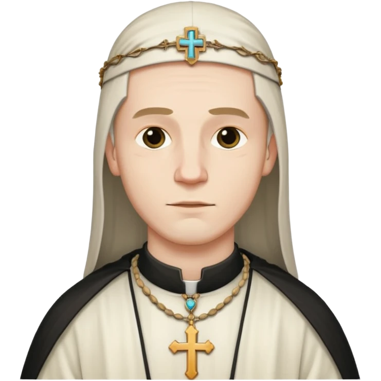 medieval priest, with a cross necklace emoji