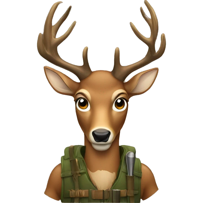 A Deer as a hunter emoji