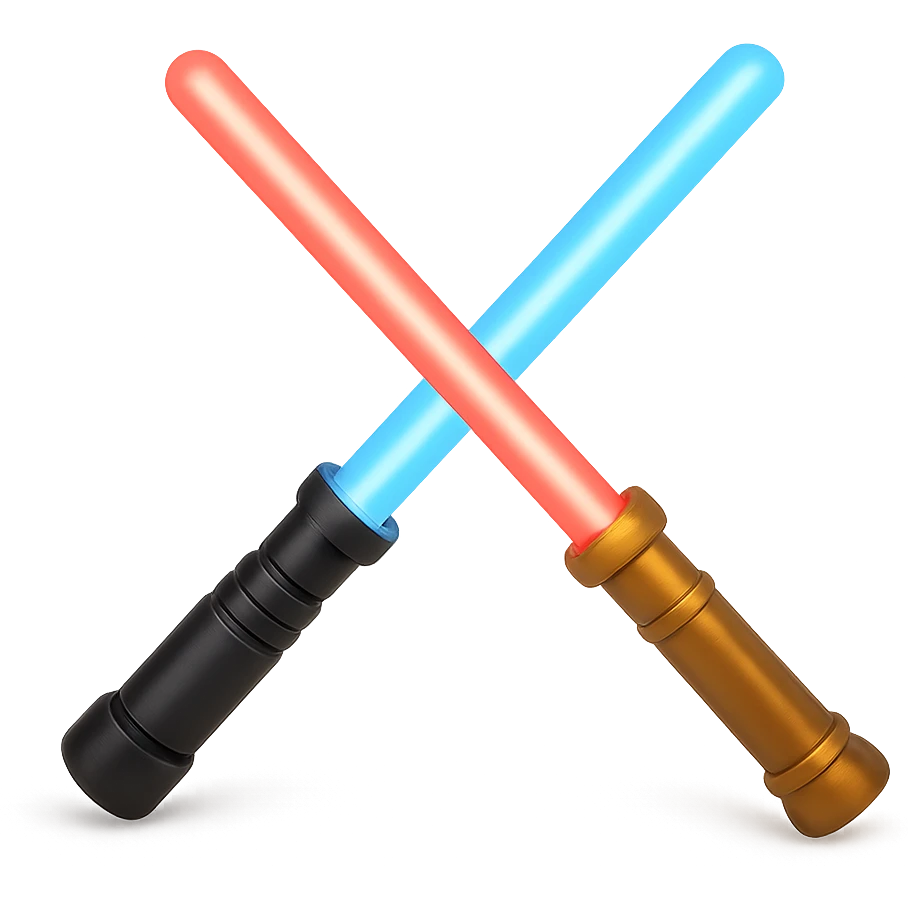 duas espadas laser se chocando emoji
