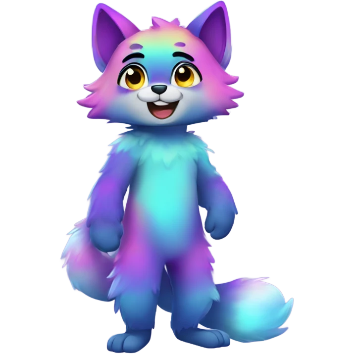 gradient-Sparkle-nebula-fursona anthropomorphic furry full body emoji