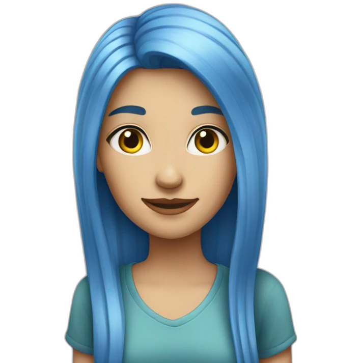 Gerl-with-long-blue-hair emoji