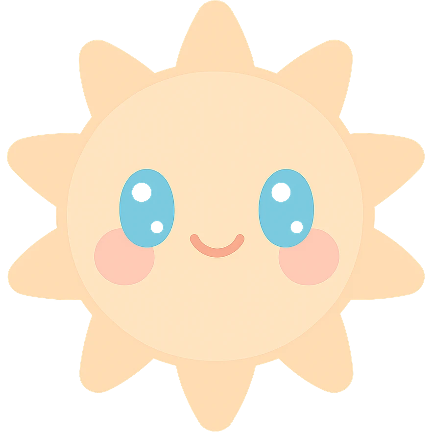 smiling sun kawaii style emoji