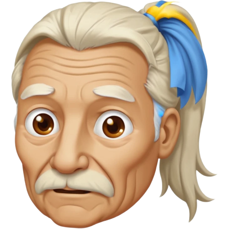Old man with long white pony tail emoji