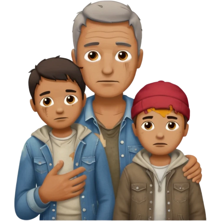 Dad hitting kid with belt emoji