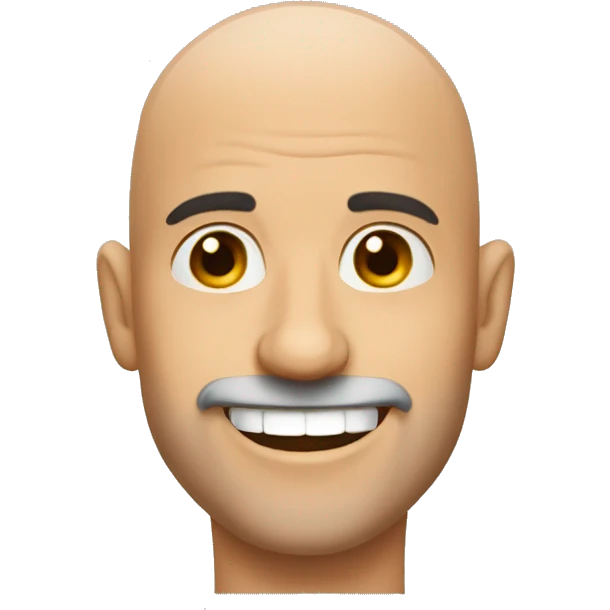 Bald spanish man big smile emoji