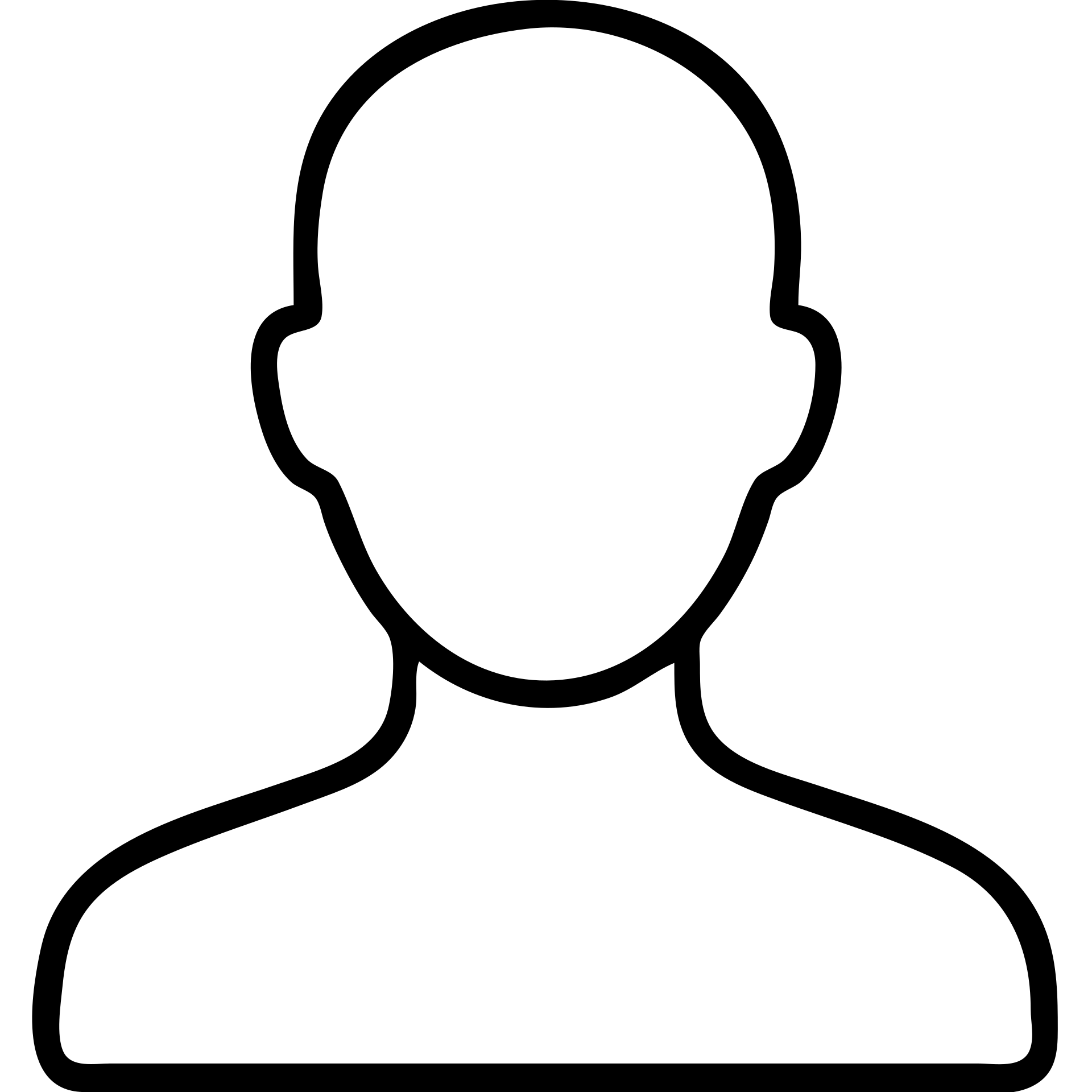 very detailed outer contour of a human head and shoulders, icon, no internal details, no fill, outline style, no text emoji