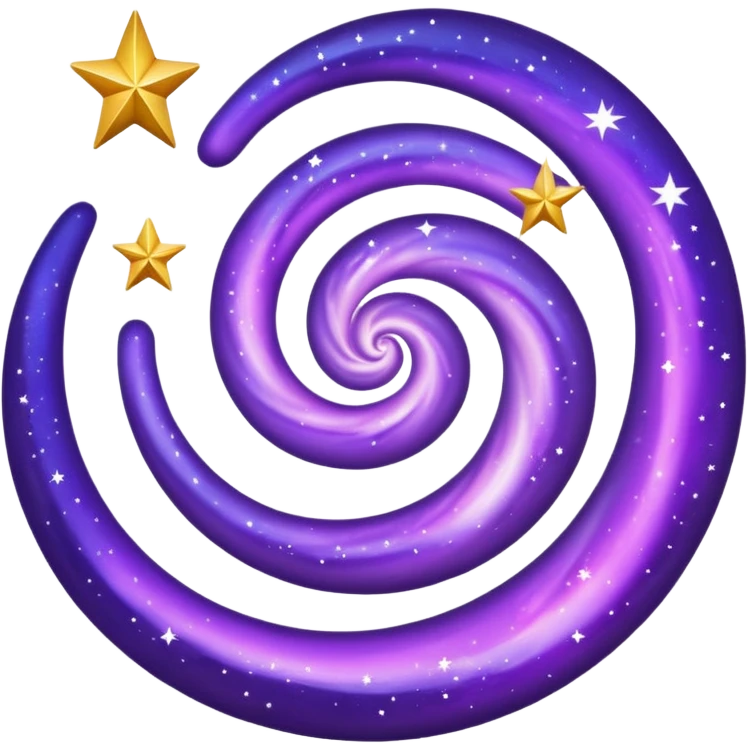 Purple Galaxy emoji with shining stars emoji
