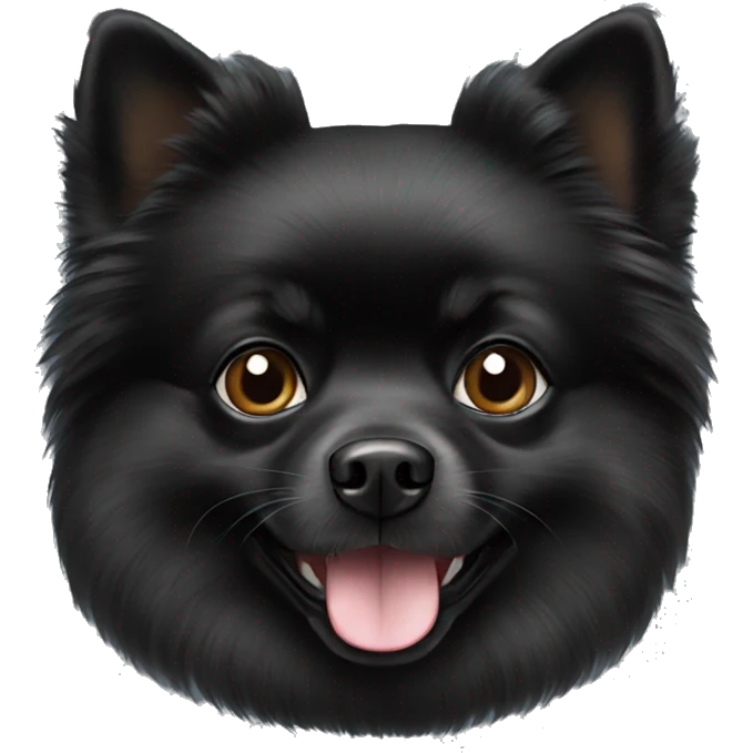 Black ten pomeranian dog emoji