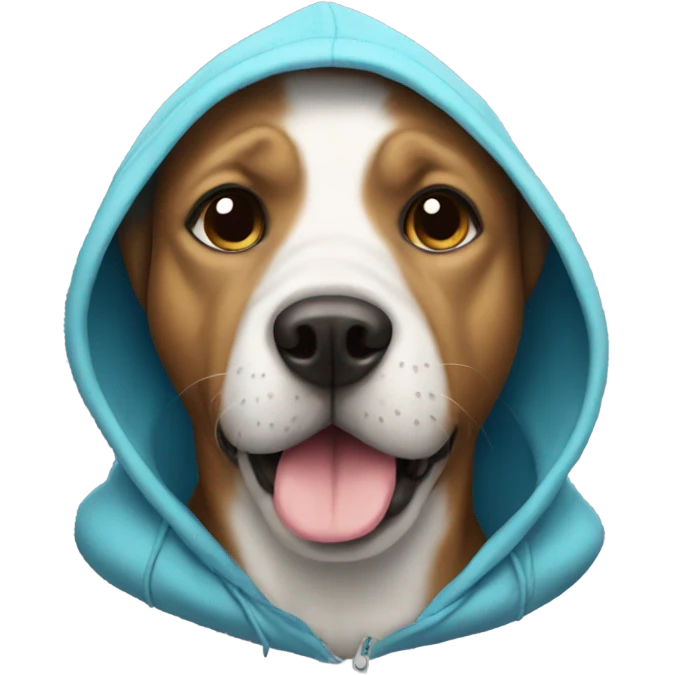 Dog wearing hoodie emoji