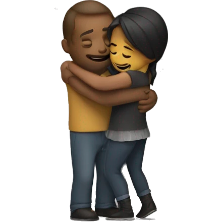 Man hugs woman emoji