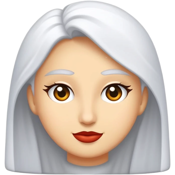 Siyah uzun saçlı beyaz tenli bir kadın emoji