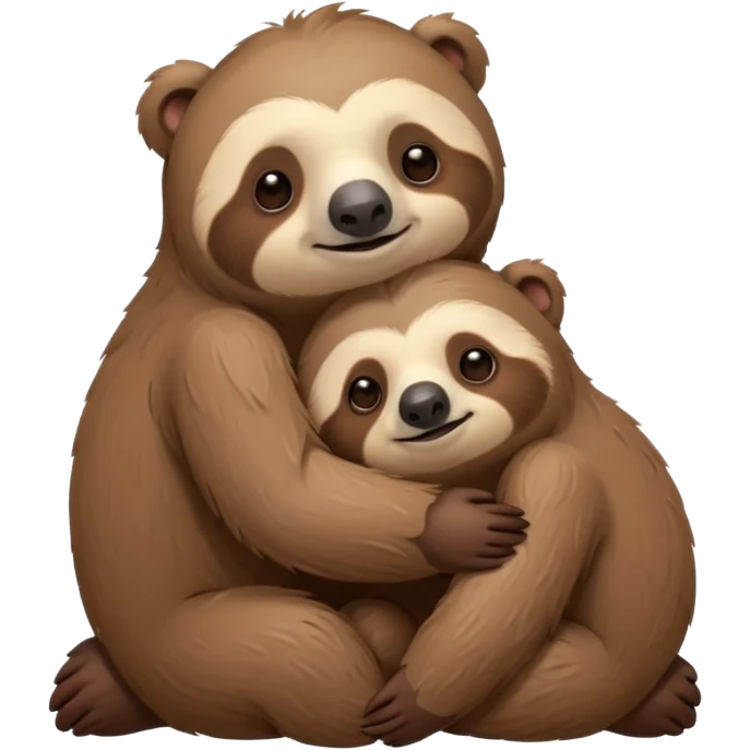 a sloth and a bear hugging emoji