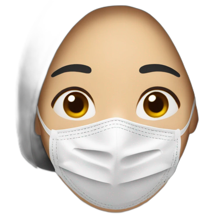 Asian Woman with N95 Mask emoji