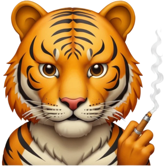 Badass tiger smoking a joint emoji