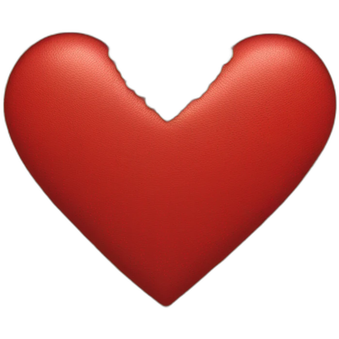 Red leather heart with gold lace border emoji