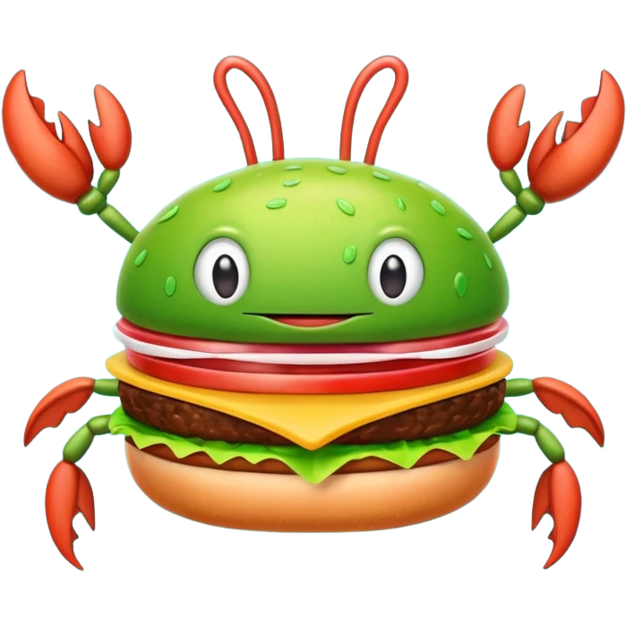 Plankton holding a Krabby Patty emoji
