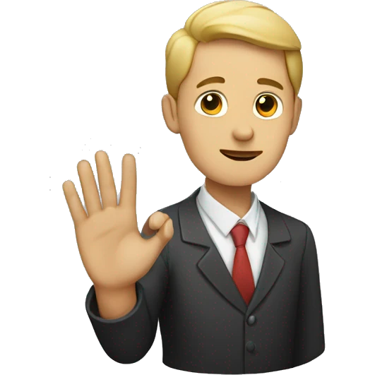 a person doing an "x" with his hand emoji