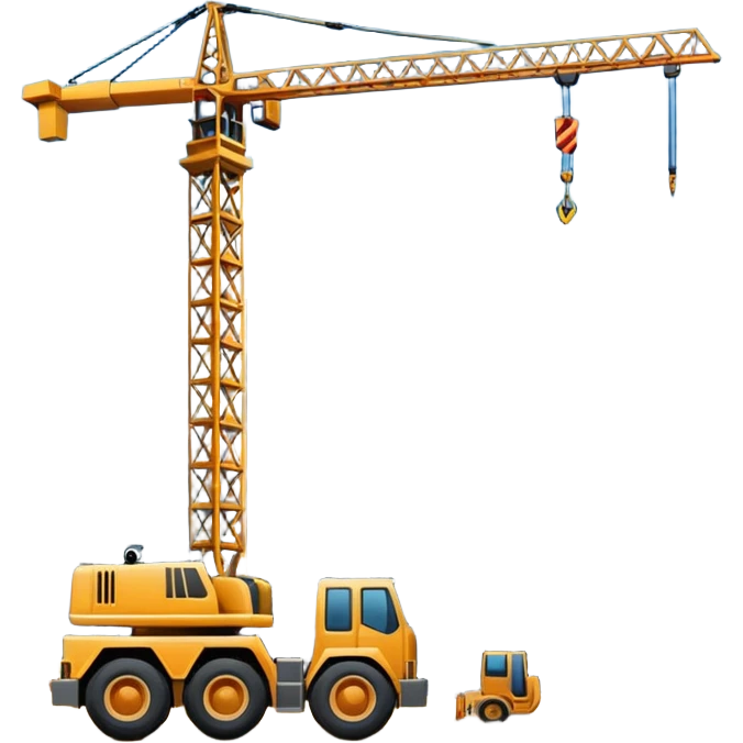 Construction site with crane and building emoji
