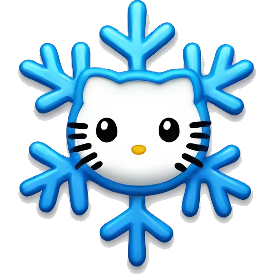 blue snowflake hello-kitty emoji emoji