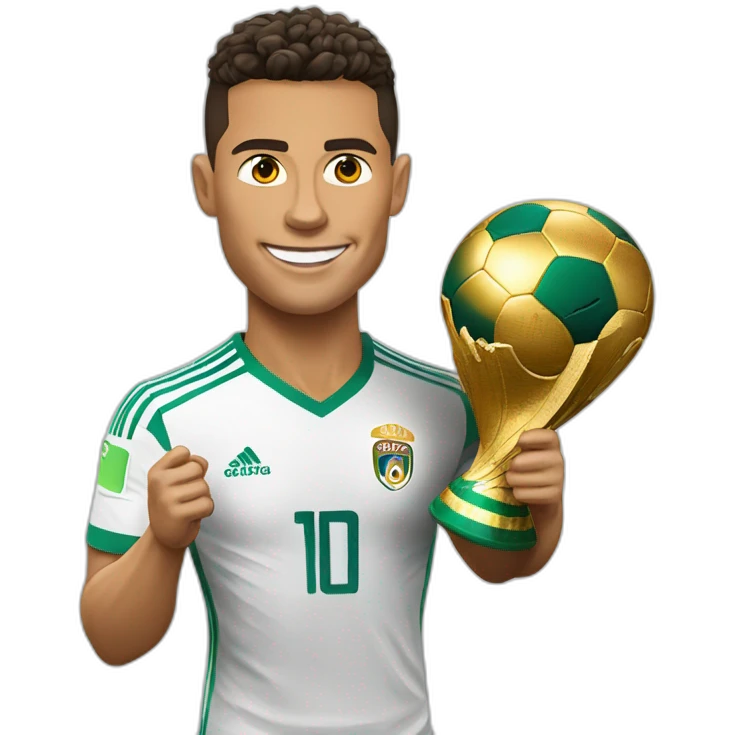 Ronaldo avec la coupe du monde emoji