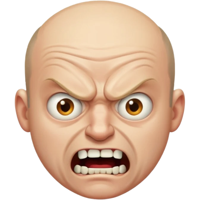 Angry balding Snaggletoothed mad professor emoji