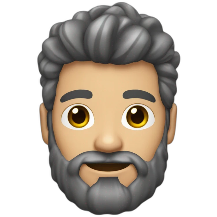 dos hombre pelo gris y barba de candado y hombre oelo negro y barba de candado emoji