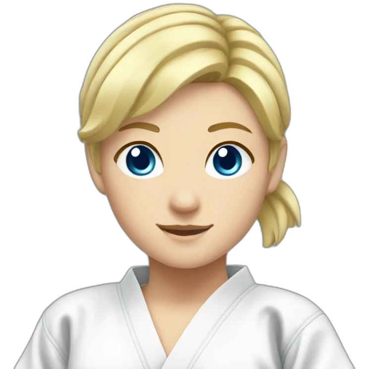 judoka-girl-blond-short hair-blue eyes emoji