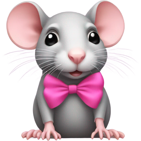 Rat with a pink bow emoji