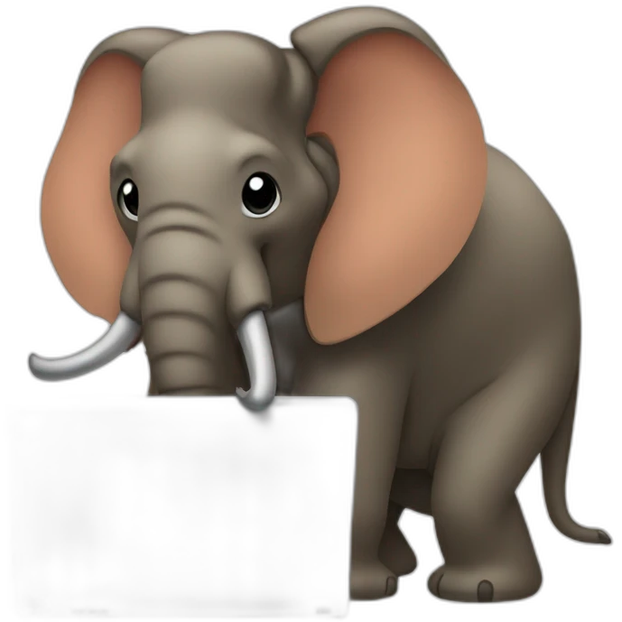 mammuth working on a computer emoji