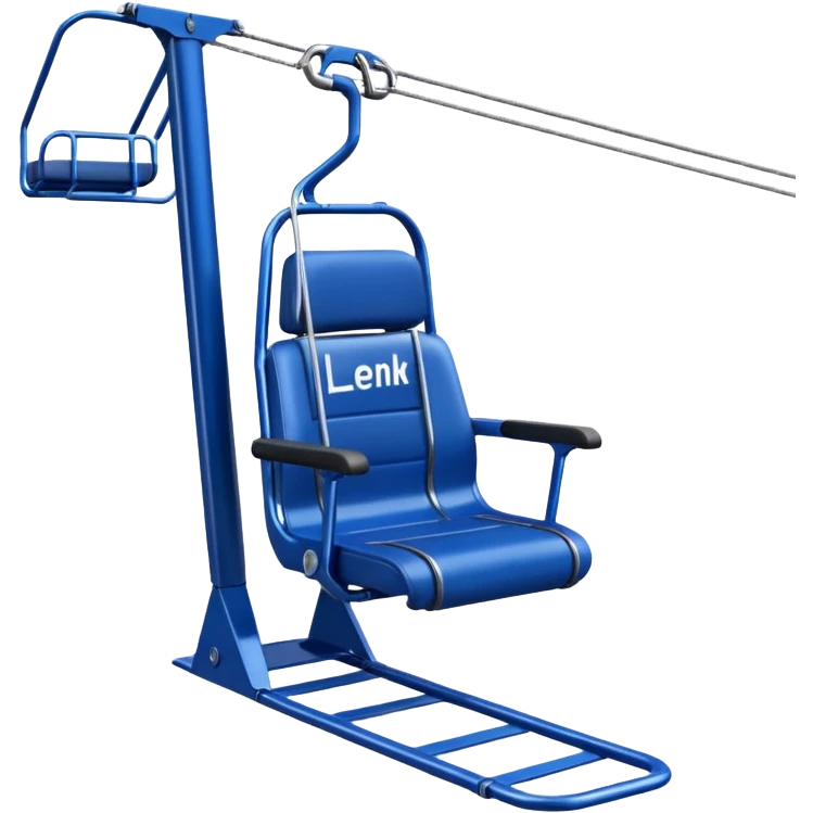 darkblue chairlift with the word: Lenk on it emoji