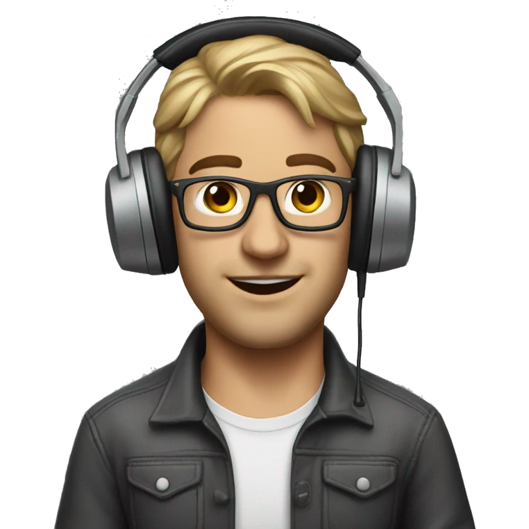 realistic sound engineer with mixer, headphones emoji