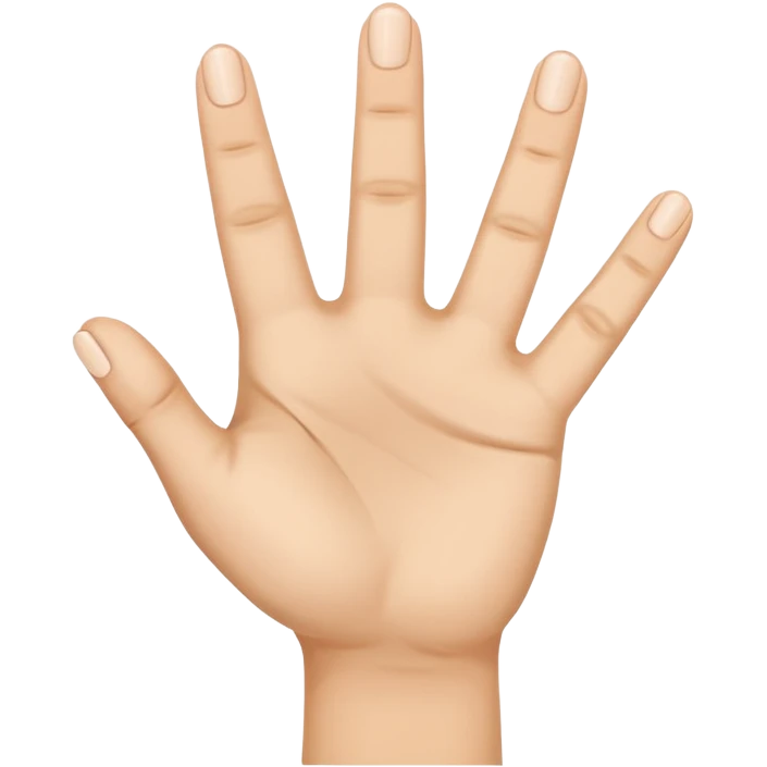 A hand with five fingers raises three fingers and lowers two fingers emoji