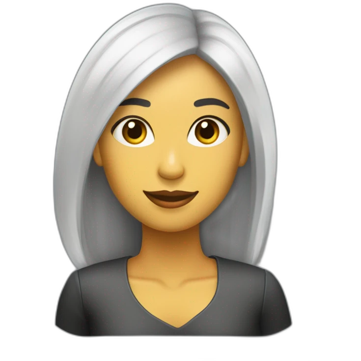 Thayri mujer conferencista morena Cabellolargo liso negro flequillo emoji