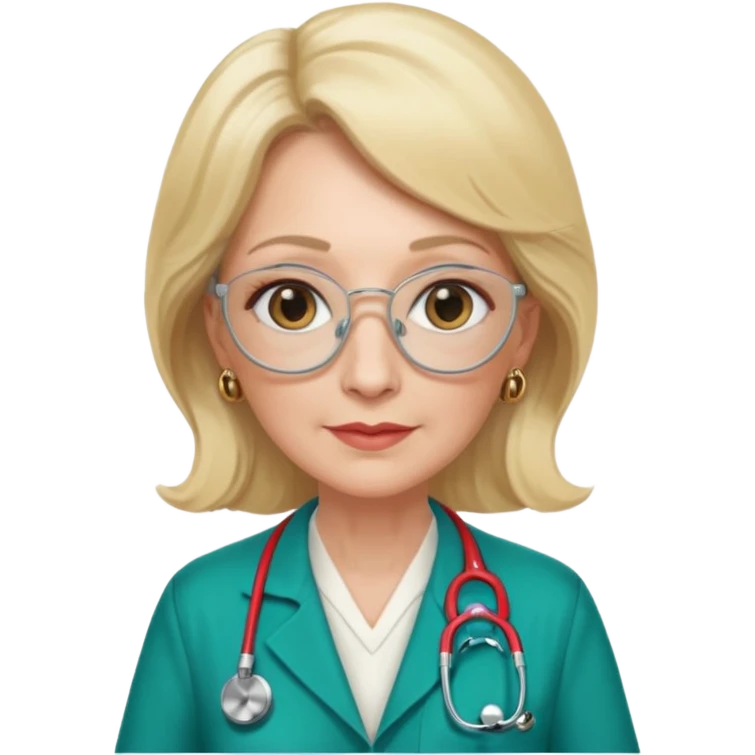 she is about 65 years old with blond hair, likes gucci, is a phd in cardiology emoji